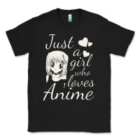 Black just a girl who loves anime Classic Tee - DesigneFamous