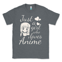 Charcoal Heather just a girl who loves anime Classic Tee - DesigneFamous