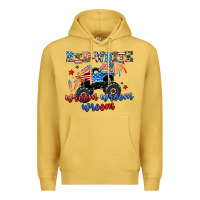 Antique Gold red white wroom wroom wroom Premium Hoodie - AdoDesignShop