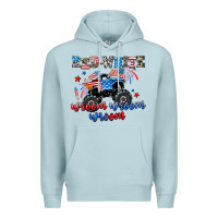 Blue Mist red white wroom wroom wroom Premium Hoodie - AdoDesignShop