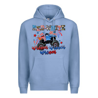 Colony Blue red white wroom wroom wroom Premium Hoodie - AdoDesignShop