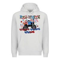 Dove Grey red white wroom wroom wroom Premium Hoodie - AdoDesignShop