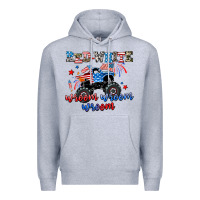 Heather Grey red white wroom wroom wroom Premium Hoodie - AdoDesignShop