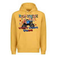 Mustard red white wroom wroom wroom Premium Hoodie - AdoDesignShop