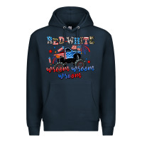 Navy red white wroom wroom wroom Premium Hoodie - AdoDesignShop
