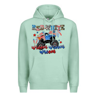 Seafoam red white wroom wroom wroom Premium Hoodie - AdoDesignShop