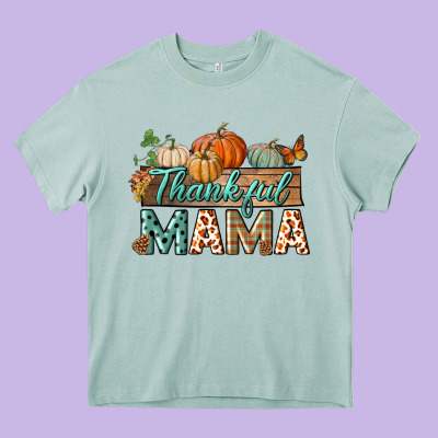 Thankful Mama Heavy Core Tee Designed By Bundleandbundleshop