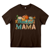 Chocolate Brown thankful mama Heavy Core Tee - BundleAndBundleShop