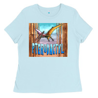 Baby Blue dinosaur pterodactyl Ladies Tee - Artiststas