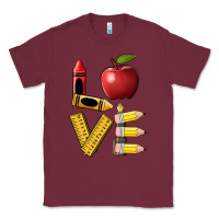 Burgundy love teacher Classic Tee - BarkalooDesign