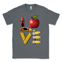 Charcoal Heather love teacher Classic Tee - BarkalooDesign
