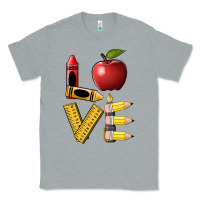 Heather Grey love teacher Classic Tee - BarkalooDesign
