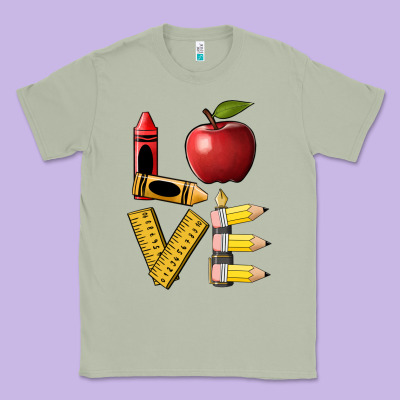 Love Teacher Classic Tee Designed By Barkaloodesign
