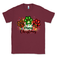 Burgundy merry christmas paws Classic Tee - FaDigitalArtStudio