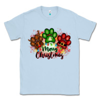 Dusty Blue merry christmas paws Classic Tee - FaDigitalArtStudio