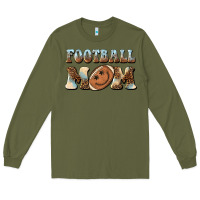 Army Green football mom football smiley face Long Sleeve Tee - BarkalooDesign
