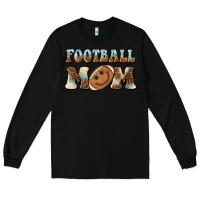 Black football mom football smiley face Long Sleeve Tee - BarkalooDesign
