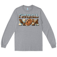 Heather Grey football mom football smiley face Long Sleeve Tee - BarkalooDesign