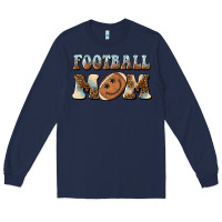 Navy football mom football smiley face Long Sleeve Tee - BarkalooDesign