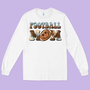 Football Mom Football Smiley Face Long Sleeve Tee Designed By Barkaloodesign