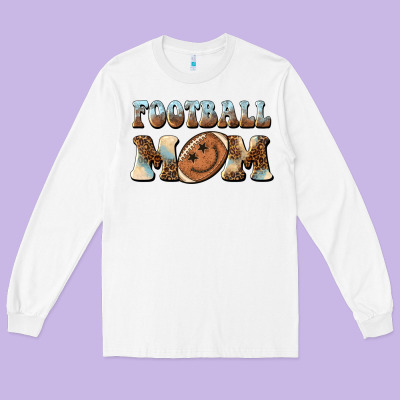 Football Mom Football Smiley Face Long Sleeve Tee Designed By Barkaloodesign