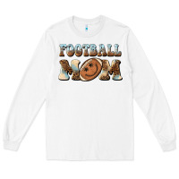 White football mom football smiley face Long Sleeve Tee - BarkalooDesign