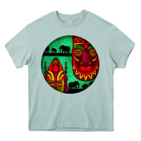Arona african masks round earrings 3 Heavy Core Tee - BundleAndBundleShop