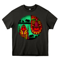 Asphalt african masks round earrings 3 Heavy Core Tee - BundleAndBundleShop