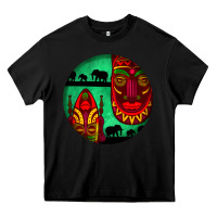 Black african masks round earrings 3 Heavy Core Tee - BundleAndBundleShop