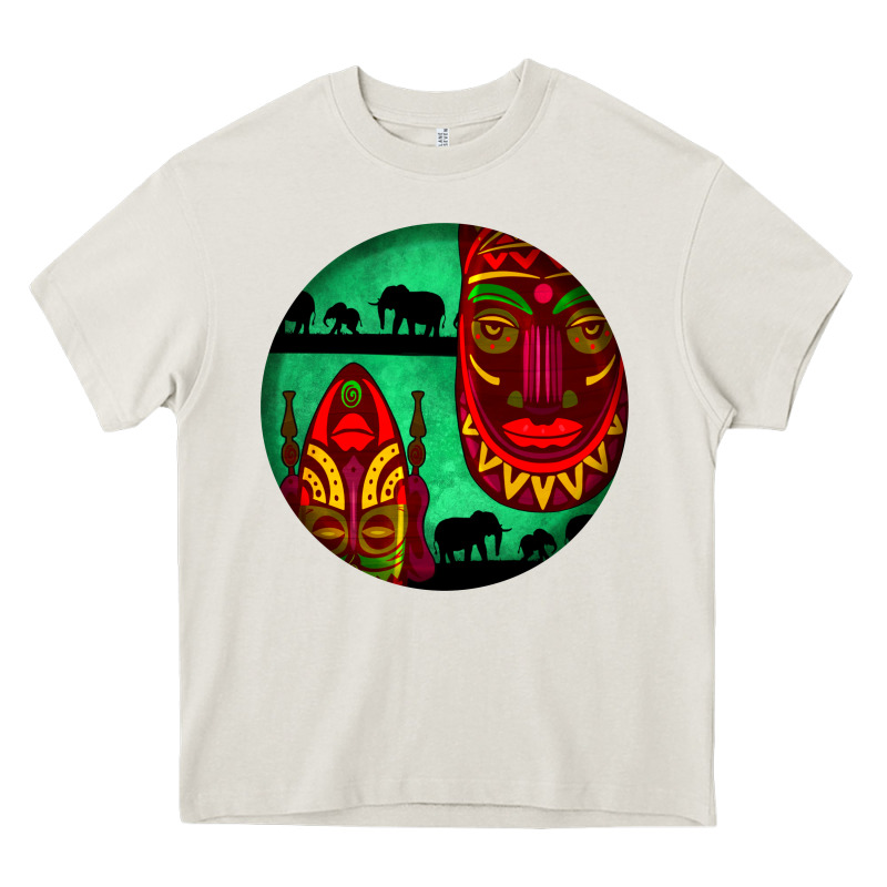 African Masks Round Earrings 3 Heavy Core Tee by BundleAndBundleShop | Teevron