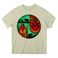 Mossy african masks round earrings 3 Heavy Core Tee - BundleAndBundleShop