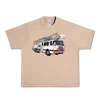 Burro White Fire Truck Urban Heavy Tee - Artiststas