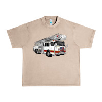 French Oak White Fire Truck Urban Heavy Tee - Artiststas
