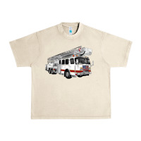 Sandshell White Fire Truck Urban Heavy Tee - Artiststas
