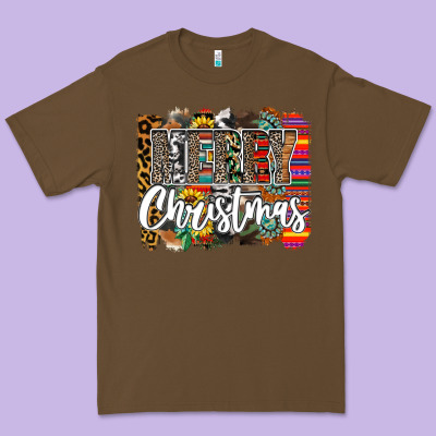 Western Merry Christmas Premium Tee Designed By Cowhidedigitalart