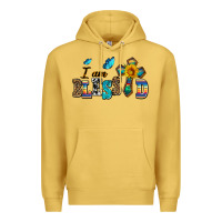 Antique Gold ı am blessed Premium Hoodie - AdoDesignShop