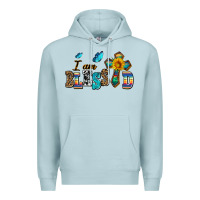 Blue Mist ı am blessed Premium Hoodie - AdoDesignShop