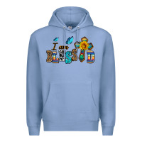 Colony Blue ı am blessed Premium Hoodie - AdoDesignShop