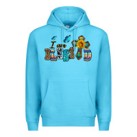 Ocean Blue ı am blessed Premium Hoodie - AdoDesignShop