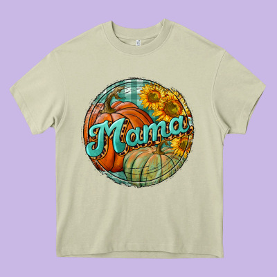 Pumpkin Mama With Background Heavy Core Tee Designed By Bundleandbundleshop