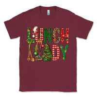 Burgundy Lunch Lady Christmas Classic Tee - BundleAndBundleShop