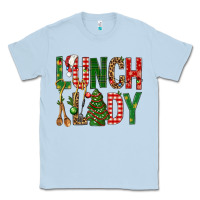 Dusty Blue Lunch Lady Christmas Classic Tee - BundleAndBundleShop