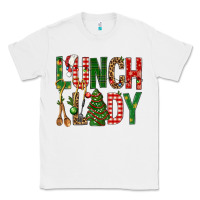 White Lunch Lady Christmas Classic Tee - BundleAndBundleShop