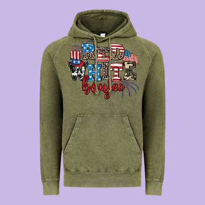 Red Whıte Boujee Vintage Hoodie Designed By Adodesignshop