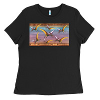 Black dinosaur pterodactyl sippy cup Ladies Tee - Artiststas
