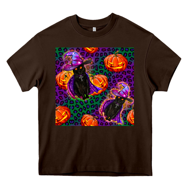 Witchy Cat And Pumpkins Seamless Paternal Heavy Core Tee by BundleAndBundleShop | Teevron