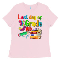 Bubblegum Pink last day of third grade Ladies Tee - Artiststas