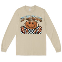 Mushroom tis the season football smiley face Long Sleeve Tee - BarkalooDesign