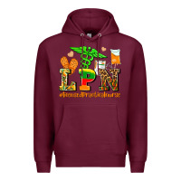 Burgundy lpn juneteenth licensed practical nurse Premium Hoodie - AdoDesignShop