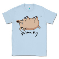 Dusty Blue Spider Pig Classic Tee - DesigneFamous